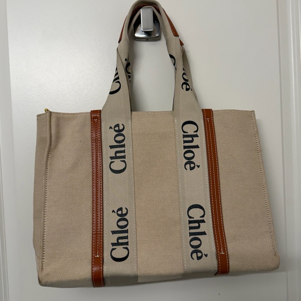 Chloé Beige Canvas Tote Bag